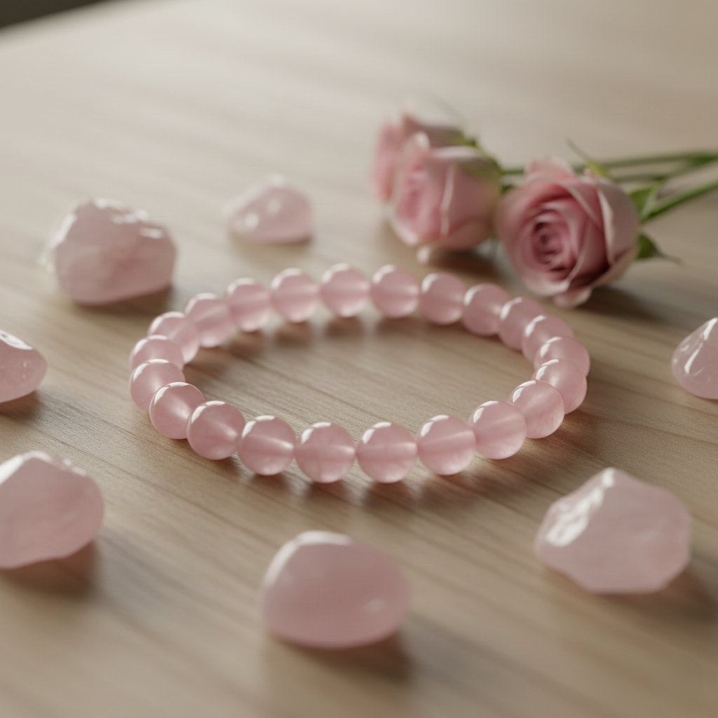 natural rose quartz bracelet