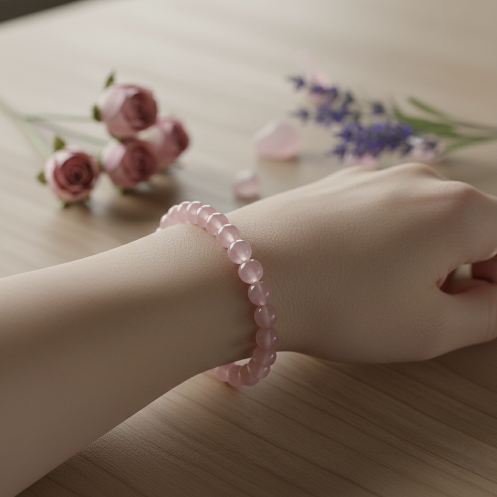 natural rose quartz bracelet