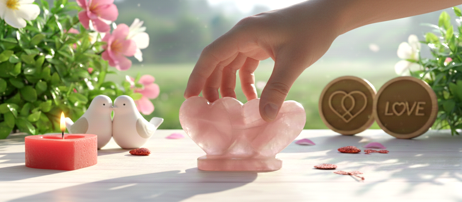 Rose Quartz Dual Heart - Image 2