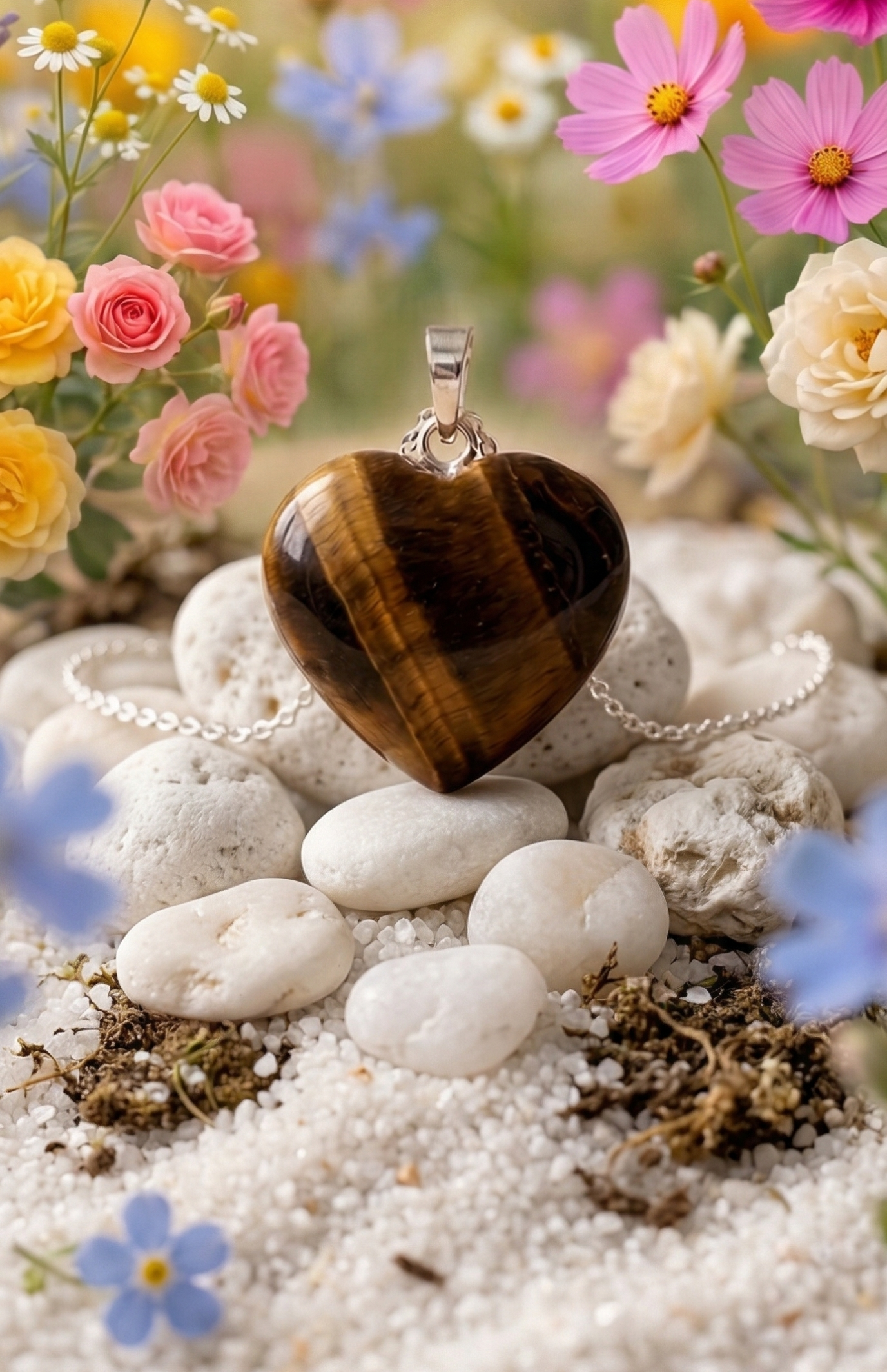 Tiger Eye Heart Pendant – Courage, Protection & Emotional Balance